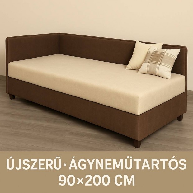 Ágyneműtartós kanapéágy 90×200 cm - újszerű, alig használt