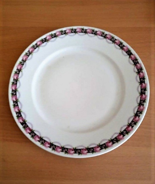 Aich jelzésű, csodás cseh antik rózsagirlandos porcelán tál