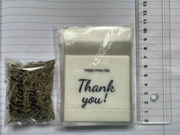 Ajndos kistasak "Thank You" felirattal 100db 7x7cm (eskvi kellk)