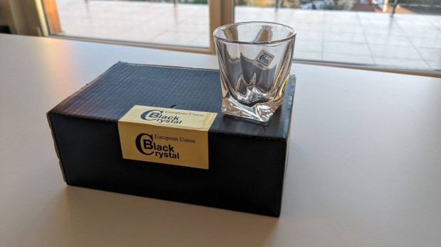 Ajka Black Crystal Modern kristály whiskys pohár, bontatlan, 6db