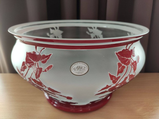 Ajka ólomkristály tál vörös