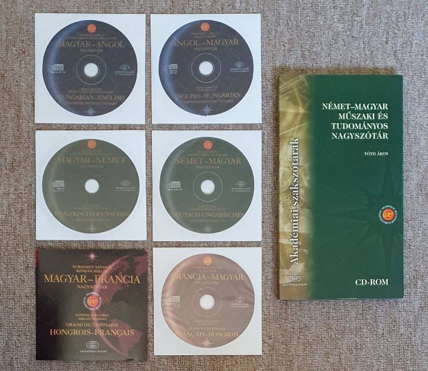 Akadmiai CD-ROM sztrak: angol-magyar, nmet-magyar, francia-magyar