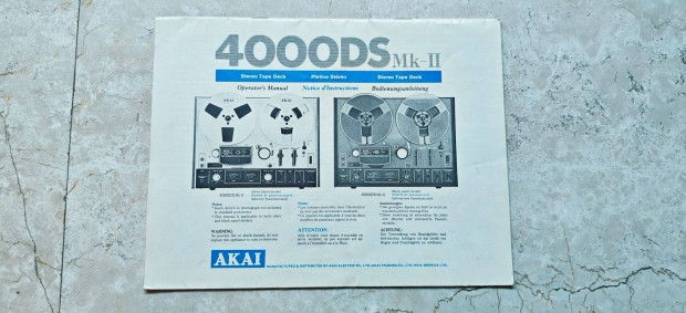 Akai 4000DS Mkii User Manual,hasznlati utasts