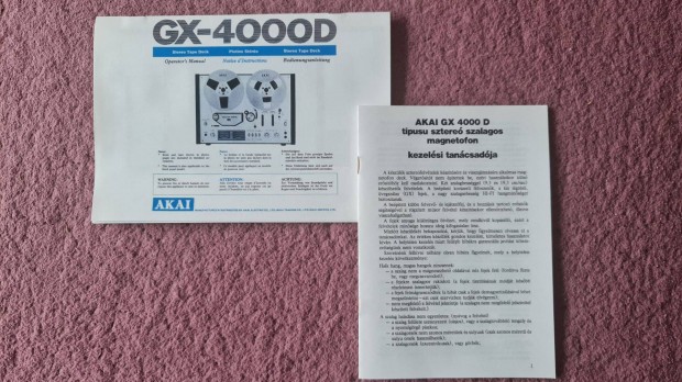 Akai Gx-4000D magn kezelsi tmutatja + magyar nyelv mellklet