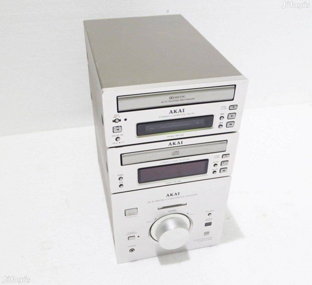 Akai Mini Hifi erst kazetta magn deck CD lejtsz ezst