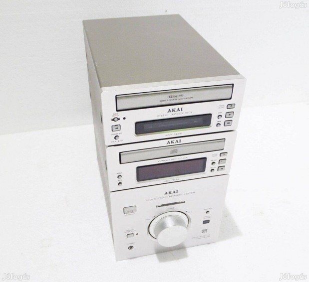 Akai Mini Hifi erst kazetta magn deck CD lejtsz ezst