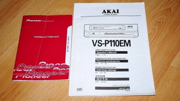 Akai Pioneer dvd vhs hasznlati tmutat