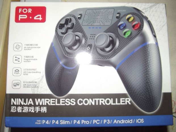 Akci 22. Ps4-Ps3- Pc Ninja Fekete Vezetk Nlkli Controller j