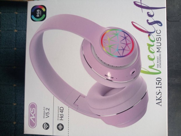 Akci 55. Bluetooth Headset Fejhallgat Lila j Bontatlan