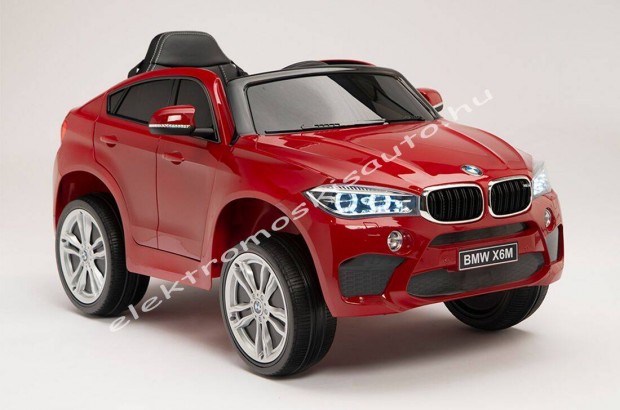 Akci! BMW X6M 12V lakk piros egyszemlyes elektromos kisaut