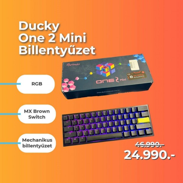 Akci! Ducky One 2 Mini RGB Gamer Billentyzet