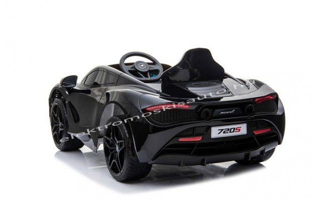 Akció! Eredeti licenc Mclaren 720S 12V-os fekete elektromos kisautó