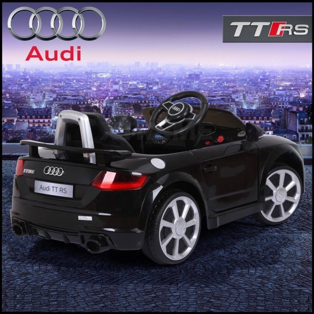 Akci! Eredeti licence AUDI TT RS 12V fekete 1szem. elektromos kisaut