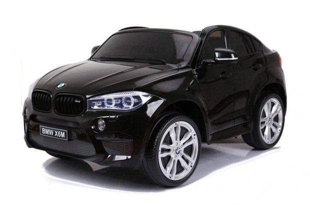 Akci! Eredeti licence BMW X6M 12V lakk fekete 2sz. elektromos kisaut