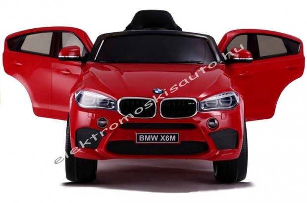 Akci! Eredeti licence BMW X6M 12V lakk piros 1szem elektromos kisaut