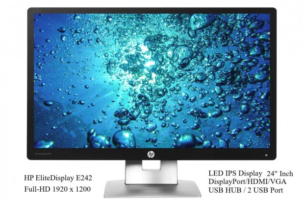 Akci! HP Elitedisplay E242 IPS LED Full-HD 24" Gynyr llapot!