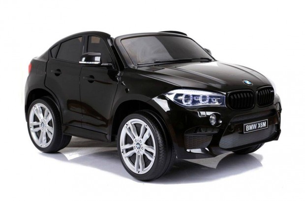 Akci! Ktszemlyes BMW X6M 12V lakkozott fekete elektromos kisaut