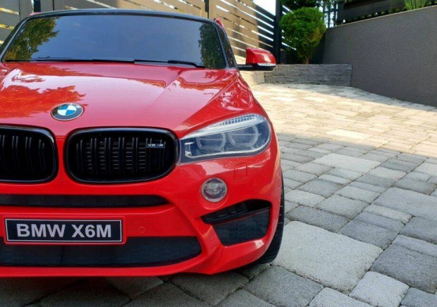 Akci! Ktszemlyes BMW X6M 12V piros eredeti lic. elektromos kisaut