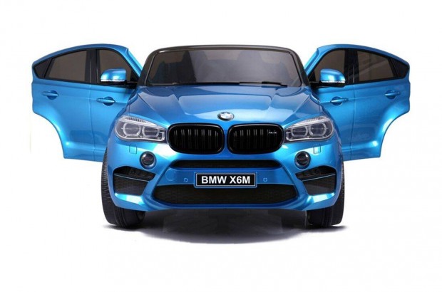 Akció! Lakkozott kék BMW X6M 12V 2személyes eredeti elektromos kisautó