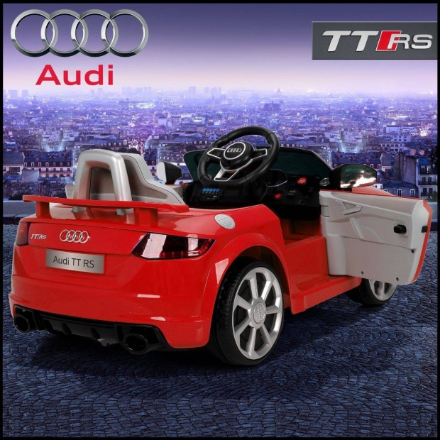 Akció! Lakkozott piros AUDI TT RS 12V-os 1személyes elektromos kisautó