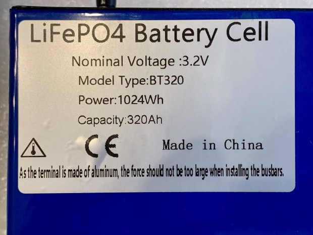 Akci! Lifepo4 320Ah 3.2V Grade A+ akkumultor cella 16.4kWh