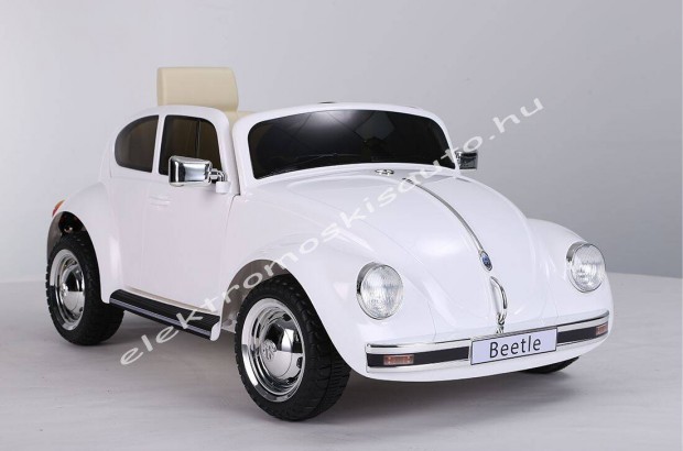 Akció! OLD VW Beetle 12V fehér 1szem.eredeti licenc elektromos kisautó