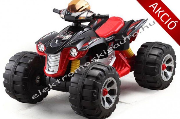 Akció! Raptor Quad 12V-os fekete/piros egyszemélyes elektromos kisautó