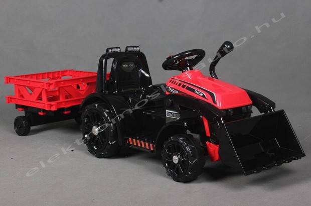 Akció! Traktor trailerrel 6V piros elektromos kisautó a legkisebbeknek