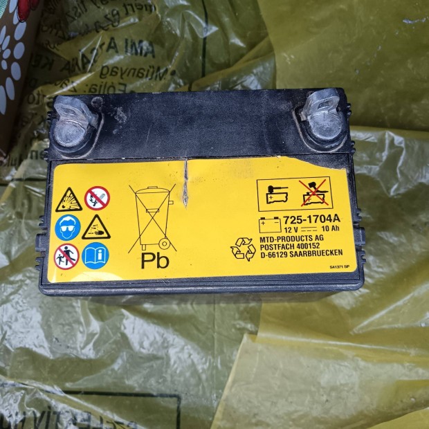 Akkumulátor 12V 10Ah gyári MTD !2 éves Fűnyírótraktor (quad, smk,stb.)