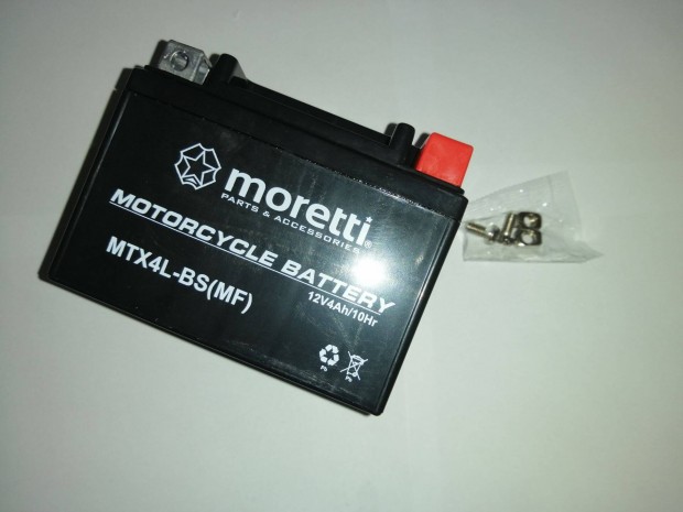 Akkumulátor 12V 4AH Zselés, AGM {MTX4L-BS} (Moretti)