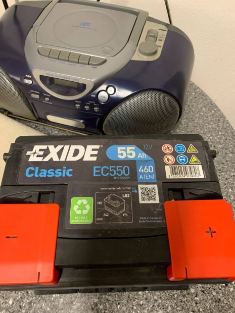 Akkumulátor exide classic ec550 55ah 460a eladó