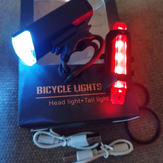 Akkus tlthet kerkpr LED lmpa szett bicikli vilgts