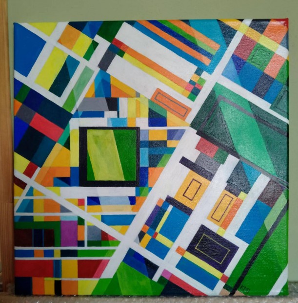 Akril absztrakt kép(40*40)cm