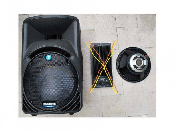 Aktív hangfal 4db Mackie SRM 450 üresen. + driver, hangszóró