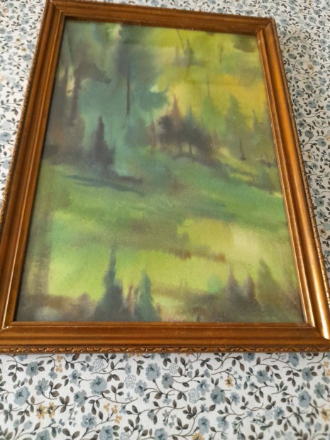 Akvarell erdőrészlet festmény