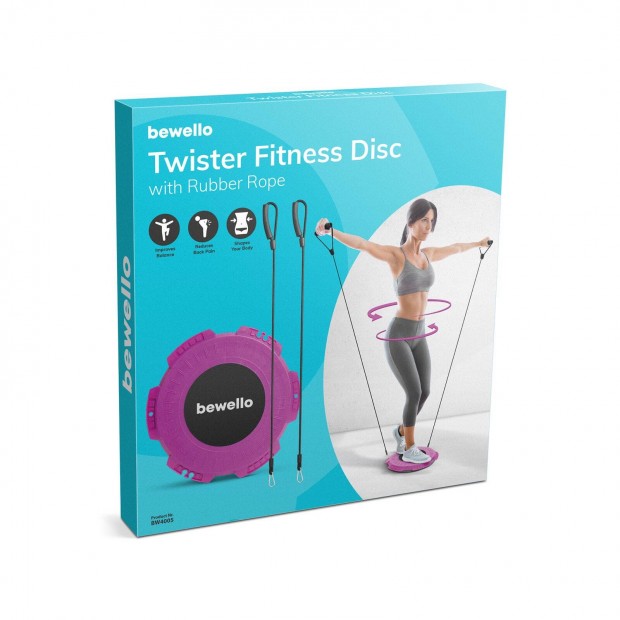 Alakforml twister fitnesz korong - gumi ktllel - 29 cm