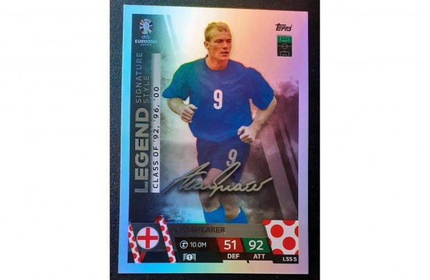 Alan Shearer Anglia Legend Signature Style focis krtya Euro 2024