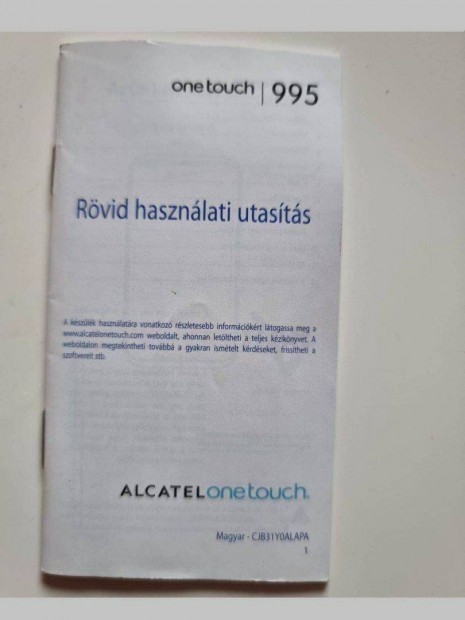 Alcatel one touch 995 Ultra magyar nyelv Hasznlati tmutat elad