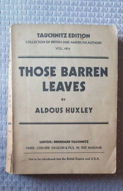 Aldous Huxley: Those Barren Leaves angol nyelv