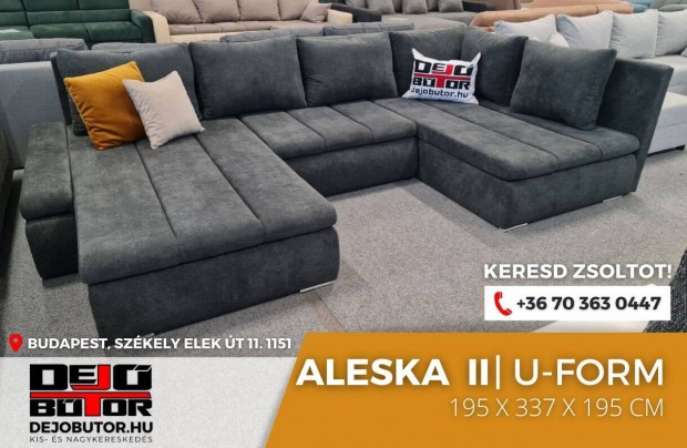 Aleska 2 sarok kanap lgarnitra black 195x337x195cm gyazhat ualak