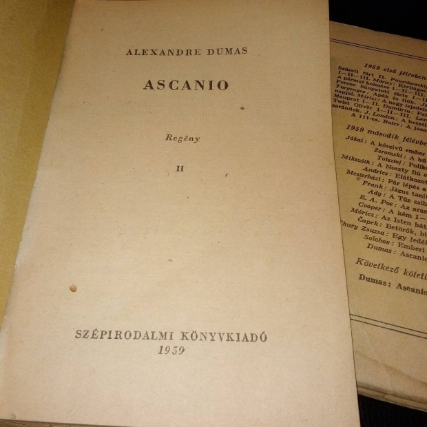 Alexandre Dumas regény 3 db os Ascanio