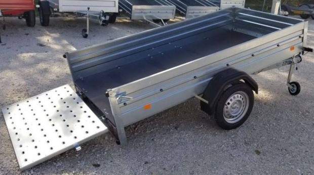 Alfa 12513MN.75FAB Új 125x244cm Billenős + Feljáróhátsóajtóval 750kg