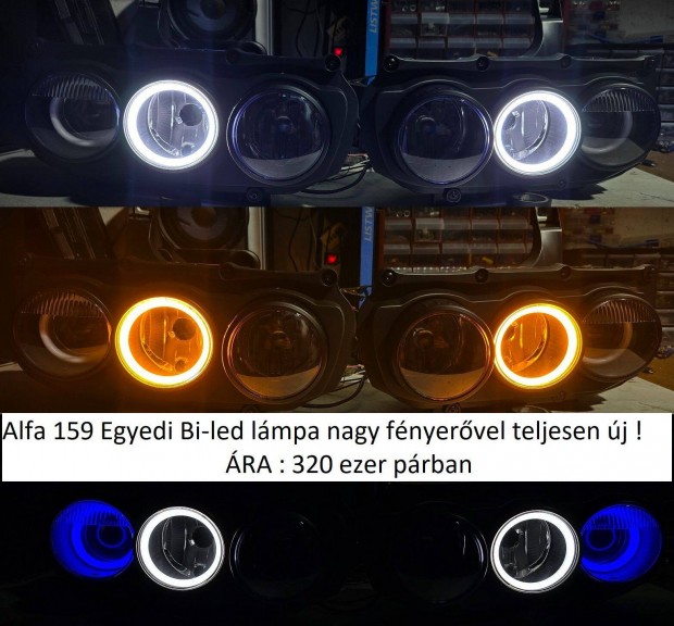 Alfa 159 egyedi f�nysz�r� elad� fekete h�tteres ledesre alak�tott