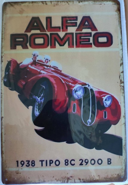 Alfa Romeo1938 új fém retró reklámtábla