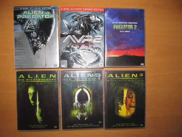 Alien & Predator DVD Csomag: Alien/S/3, Predator 2, AVP (Német, Angol)