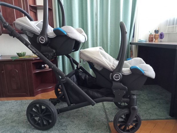 Alig használt Kunert Booster 3in1 ikerbabakocsi + Isofix autós rögzitő