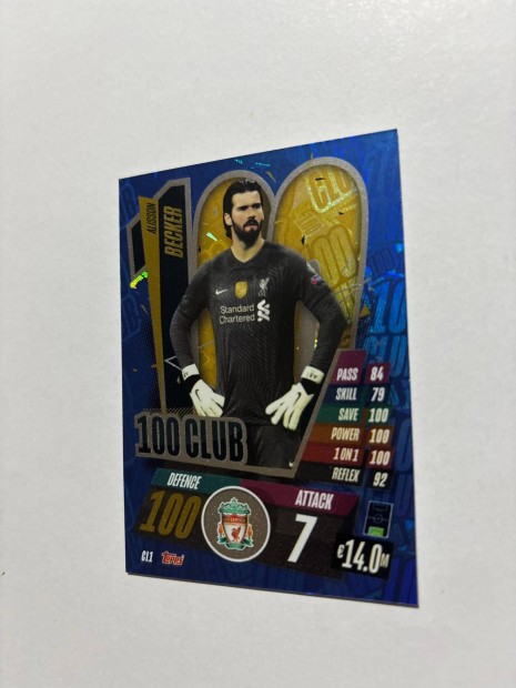 Alisson Becker 100 Club focis krtya