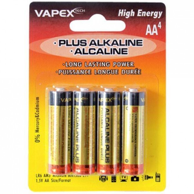 Alkli Elem : Vapex Plus Alkaline 4x AA Tartselem