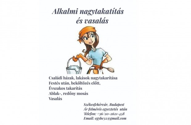 Alkalmi Nagytarítás és Vasalás
