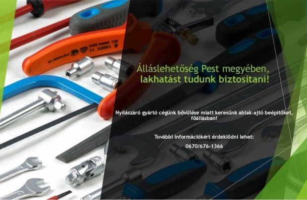 Álláslehetőség szállással